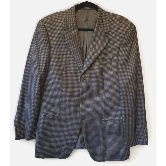 Armani Collezioni‎ Saks Fifth Avenue Blazer Jacket Mens Silk Wool 40R Dark Grey - Picture 1 of 13